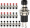 Momentary Push Button Switch, 1A 250VAC SPST Mini Pushbutton Switches, Normal Closed (NC), Black & Red Cap, 20pcs