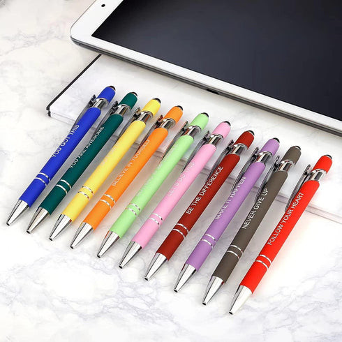 Inspirational Pens, 30 Pieces, Motivational Ballpoint Pen with Stylus Tip, Bulk Gifts for Women