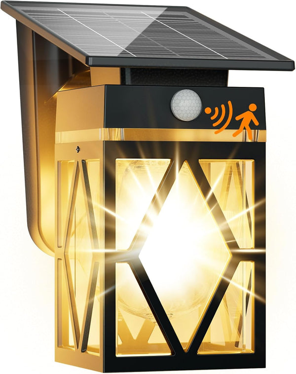 Solar Porch Lights Outdoor, Dusk to Dawn & Motion Sensor Solar Wall