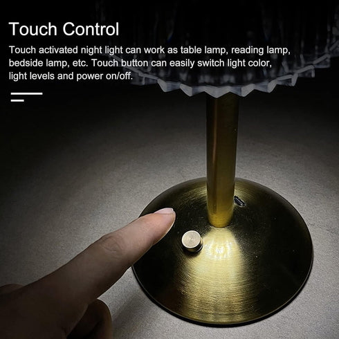 BWHSHK TD010 Gold Portable Desk Lamp for Bedroom,USB Rechargeable Table Lamp/Night Lamp
