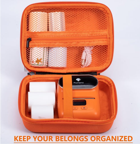 Phomemo 2023 Upgrade M110 M200 M221 Label Printer Case, Storage Holder for Tape Paper Roll & USB Cable (Box Only -