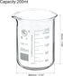 PATIKIL 200ml Low Form Glass Beaker, 2 Pack 3.3 Borosilicate Glass Graduated Printed Scale Measuring Cups with Spout for Kitchen Lab Liquids Transit Boiling by PATIKIL