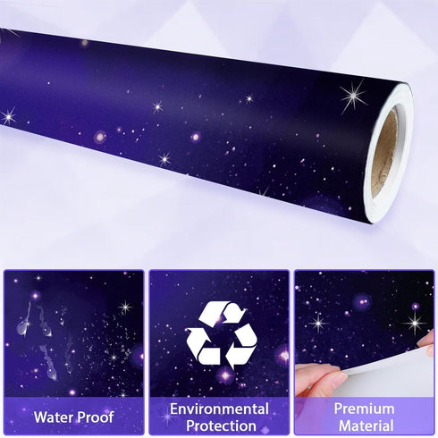 Qyeahkj Outer Space Bulletin Board Paper Roll - Galaxy Background Paper for Art Craft Classroom Supplies (17.7in x 20ft)