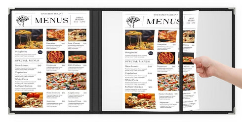 10 8.5x14 4.25x14 Inch, 3 6 Pcs Menu Cover & Legal Size, Trifold, Pages / Views Menu Sleeves, Clear Waterproof PVC Menu