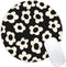 Adastrah White Flower Round Mouse Mat - Funny Small Mouse Pad with Non-Slip