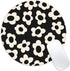 Adastrah White Flower Round Mouse Mat - Funny Small Mouse Pad with Non-Slip