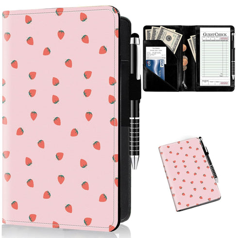ACWDMKH Server Books for Waitress with Zipper Pocket Cute Waitress Books for Servers,Leather