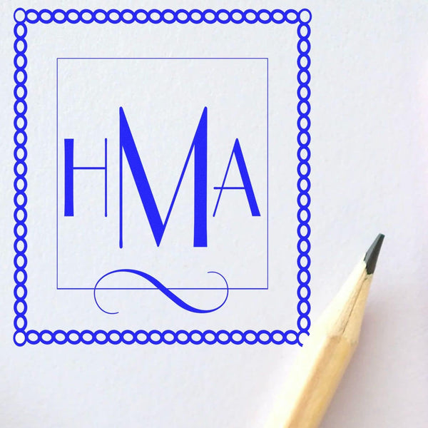 Parisian Monogrammed Stamper Self Inking, Letter Stamp for Stationary, Cursive Calligraphy, Excellent