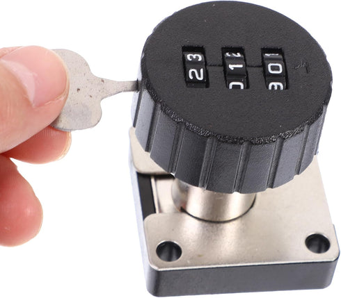 3-Digit Levemolo Combination Cabinet Lock Password File Drawer Lock for Home Office Security Black Round Face for Desk