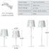 Set 2, 5200mAh 3 Dimming AELS Mosaic Rechargeable Lamps Cordless White Lamps of Handmade Portable LED Touch Table