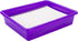 Storex Letter Size Flat Storage Tray – Organizer Bin with Non-Snap Lid, Violet, 5-Pack for Classroom, Office, Home