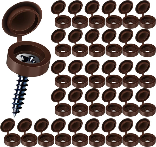 HNYYZL Plastic Hinged Covers, Snap Washer Caps - Brown, 100 Pcs - Shutter