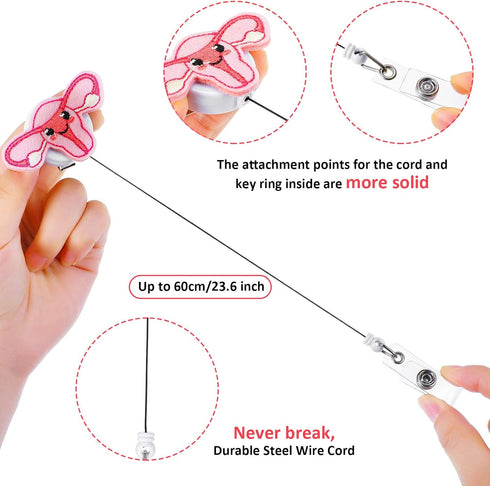 Zonon 5 Pcs Uterus Badge Reel - Cute Nursing Name Badge Holder with Alligator Clip for OBGYN