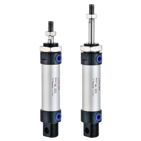 uxcell Pneumatic Air Cylinder 20mm Bore 25mm Stroke, MAL 20x25 with Y Connector and Quick Fittings for Automatic