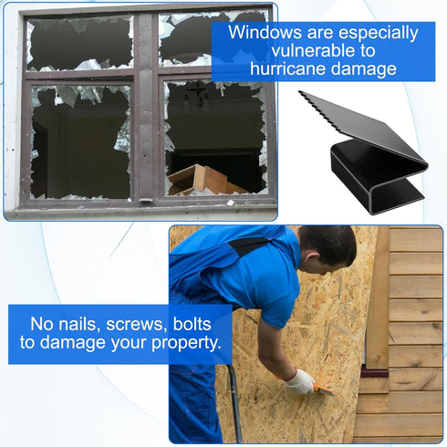 24 Pack 1/2 Inch Hurricane Window Clips, Fit for Thick Plywood/Brick/Wood & Stucco, Universal Reusable, Iron Window