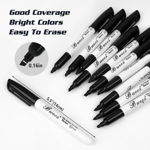 Black Low-Odor Dry Erase Markers, 150 Count, Chisel Tip for Whiteboards and Glass