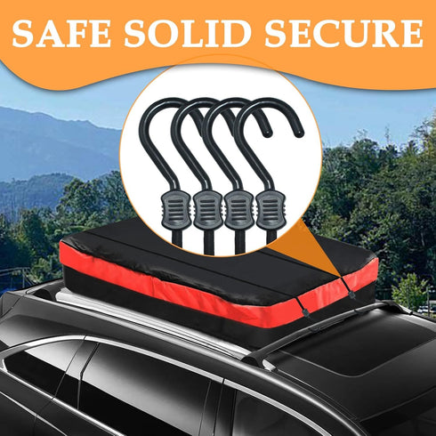 4 Pack Bungee Cords with Hooks, 24 Inch Heavy Duty Outdoor Bungee Cords, Black for Camping, Tarps, Bike Rack, Tent