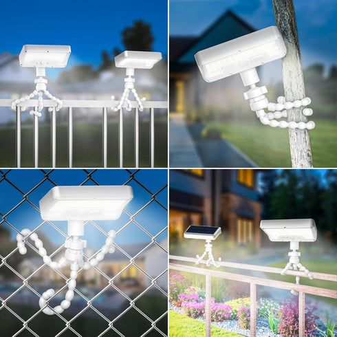92 3 (1 Pack) Tryme LED Solar Lights Outdoor Waterproof with Motion Sensor, Octopus Stand, Adjustable Angle, Optical