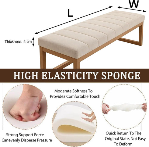 BLLMTEAR Bottom(8,35x80cm) Window Seat Cushions Indoor, Bay Window Cushion, Waterproof Anti-cat Scratch Bench Cushions