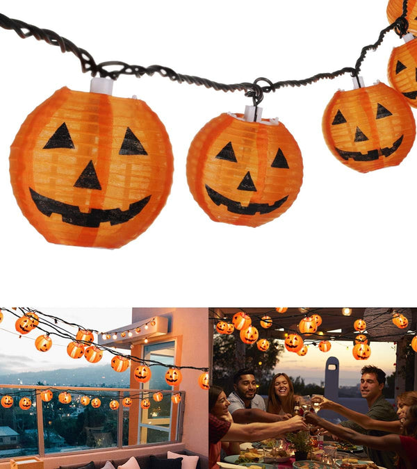 TIGOMOOV Halloween Lantern String Lights, Jack O Lanterns Pumpkin String Lights Plug
