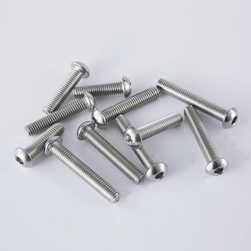 M6-1.0 x 16mm Button Head Socket Cap Bolts Screws, 304 Stainless Steel 18-8, Allen Socket Drive, Quantity 25