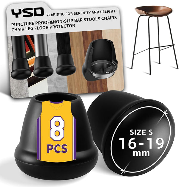 0.75 Inch Heavy Duty Rubber Chair Leg Caps - 8 PCS Non-Slip