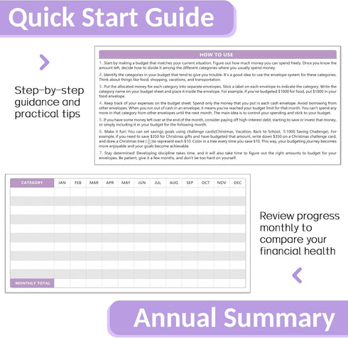 Sooez Budget Binder with Money Saving Challenge, Money Saving Binder with Cash Envelopes, Expense Sheets, Challenge