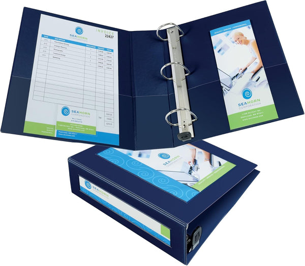 Avery Heavy-Duty Framed View 3-Ring Binder (68038) - 3" EZD Rings, 1 Navy Blue Binder