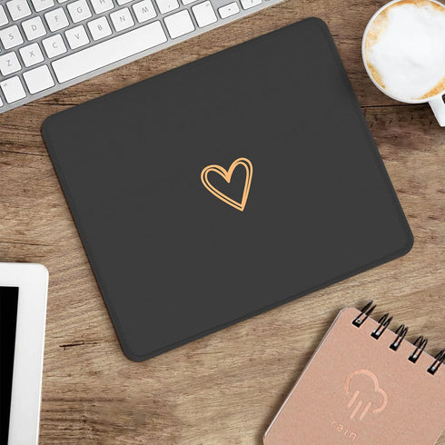 Seorsok Square Aesthetic Cute Heart Mouse Pad, Waterproof Funny Mouse Mat, Non-Slip Rubber Base for Wireless Mouse -
