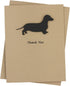 Embellish by Jackie Dachshund Smooth Coat Thank You Card | Handmade Weiner Dog Black Notecard