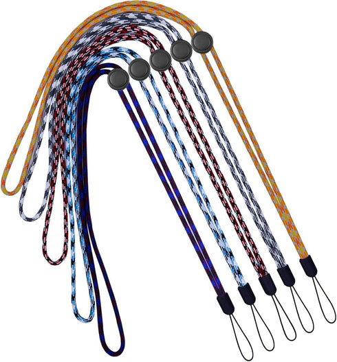 YOUOWO 5 Pack Adjustable Lanyards Neck Strap for Keys, Pen, Phone, ID Badges Holder in 5 Colours