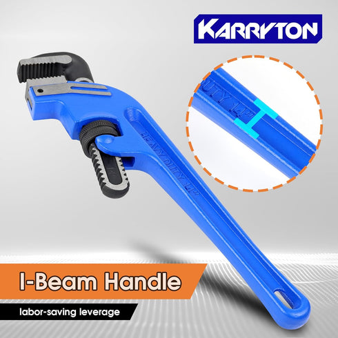 set(8" 10" 14" 18"), offset End Pipe Wrench Adjustable Cast Iron pipe Wrench, Perfect Plumbers Tool for Oil Field