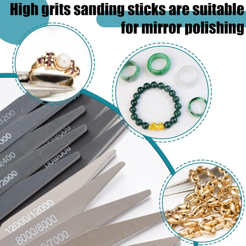 Honoson 20 Pcs Sanding Sticks - Polishing Sticks for Plastic Models, Assorted Metal and Wood Tools for Beginners
