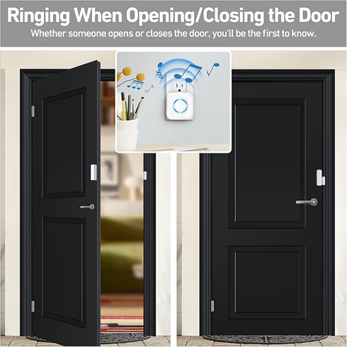 Satisure Wireless Door Chime: 600 FT Range, 58 Chimes, 5 Volume Levels, LED Indicators, Alarm for Home/Office Entry
