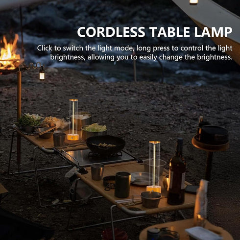 baishezhuan 3-Levels Dimming Rechargeable Cordless LED Orange Table Lamps Touch Sensor Light, Portable Wireless Battery