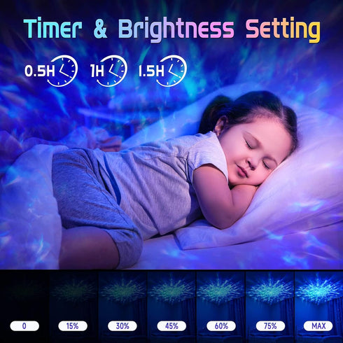 15 Galaxy Projector with HiFi Bluetooth Speaker & White Noise Sounds - Remote & Timer Controlled Night Light