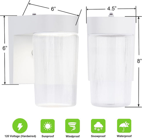 11W 800 3000K 1-Pack LIT-PaTH Dusk to Dawn Outdoor Wall Lantern, LED Jelly Jar Light, Lumens, Warm White, Aluminum
