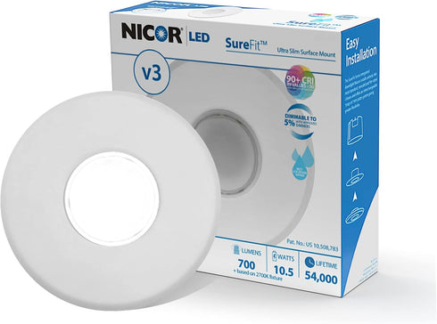Nicor DLF301205KWH Flush Mount, 5000K, White