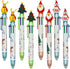Maydahui 12PCS Christmas Multicolor Ballpoint Pens, 6-in-1 Retractable Printing Pens for Christmas Party