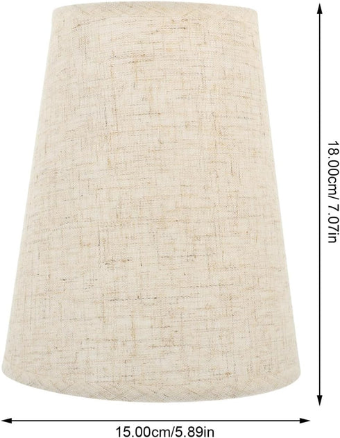 6X6X7 Inches E14 Bulb Linen Fabric Lampshade Beige Semi-Circle Heightened Design for Table and Pendant Lamp Decoration