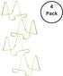 BANBERRY DESIGNS 6 Inch Wire Easel Display Stand, Twisted Brass Metal, Pack of 4