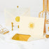 50 Pack 4x6, Crisky Smile Boho Sun Blank Cards and Envelopes Embossed Gold Foil Blank Greeting Cards Bulk for Wedding