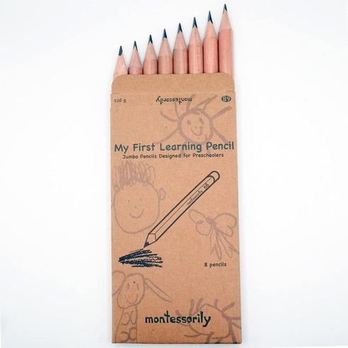 Jumbo Thick Triangular Pencils for Preschoolers, Kids 3-6 yr old - My First Learning Pencil 6B