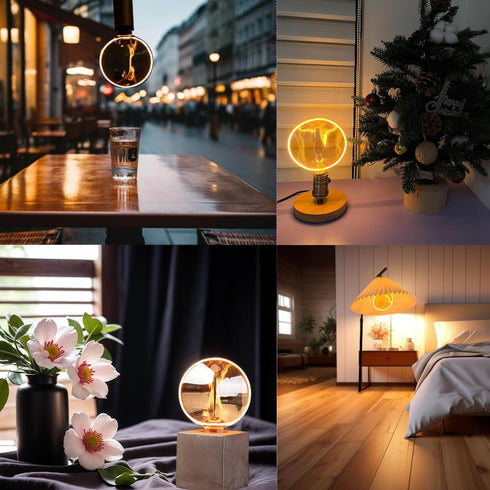 Bulb Bulb 40 Dimmable E26 Bulb 4W 1800K Sunaiony Decorative Light Unique Globe Watt Equivalent, Spiral Filament Large