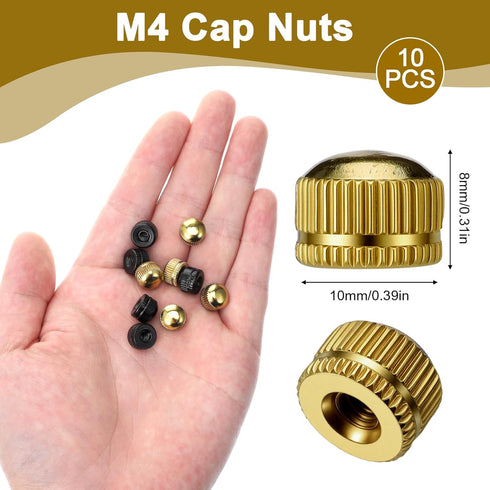 Skrfren 10 Pack M4 Screw Caps for Light Fixtures, Lamp Shade Nut Replacement Parts Lamp Screw Cap Cover Ceiling Light