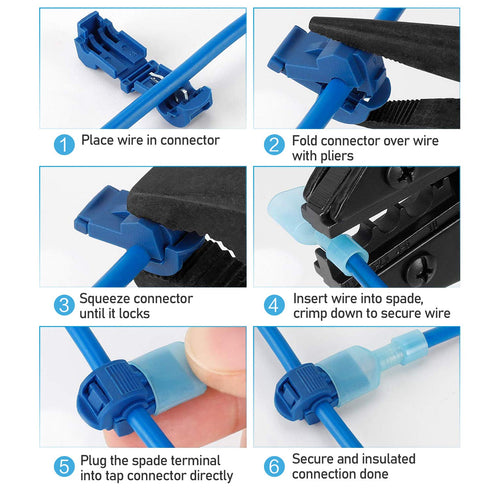 TICONN 240Pcs T Tap Wire Connectors with Storage Case, T Wire Quick Splice Connector for Wiring
