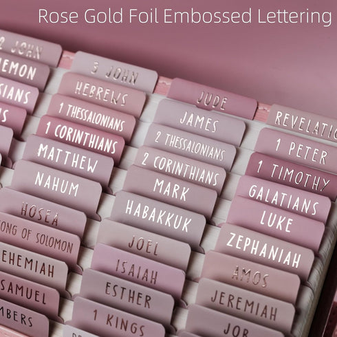 Summaries(Rose 80Chapters UPAFEXXI-Laminated Bible Tabs with Book Gold Foil Embossed Lettering), Bible Tabs for Women