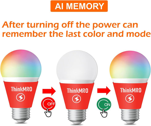 Bulbs10W (85W Equivalent),A19 E26/27 Bulb White,Dimmable RGBW Multiple Color Changing Light with Remote,LED Lamp
