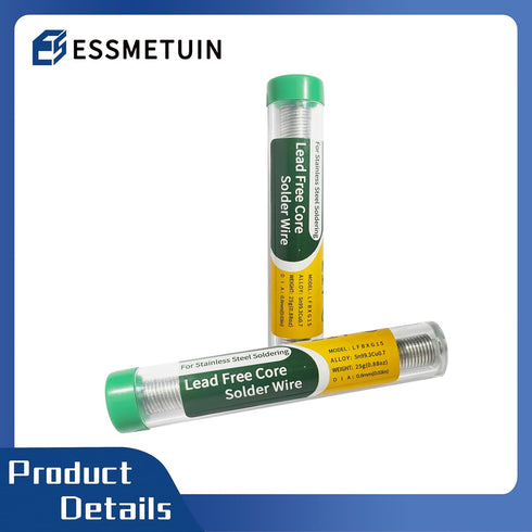 Solder for Aluminum Soldering, Lead Free Core Solder for Stainless Steel/Nickel Sheet, 1.4oz/2pack