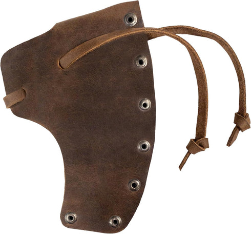 Axe Head Sheath with String, Protector Case, Blade Safety Sleeve, Camping Accessories, Full Grain Leather, Handmade, Bourbon Brown by Valhalla Gear